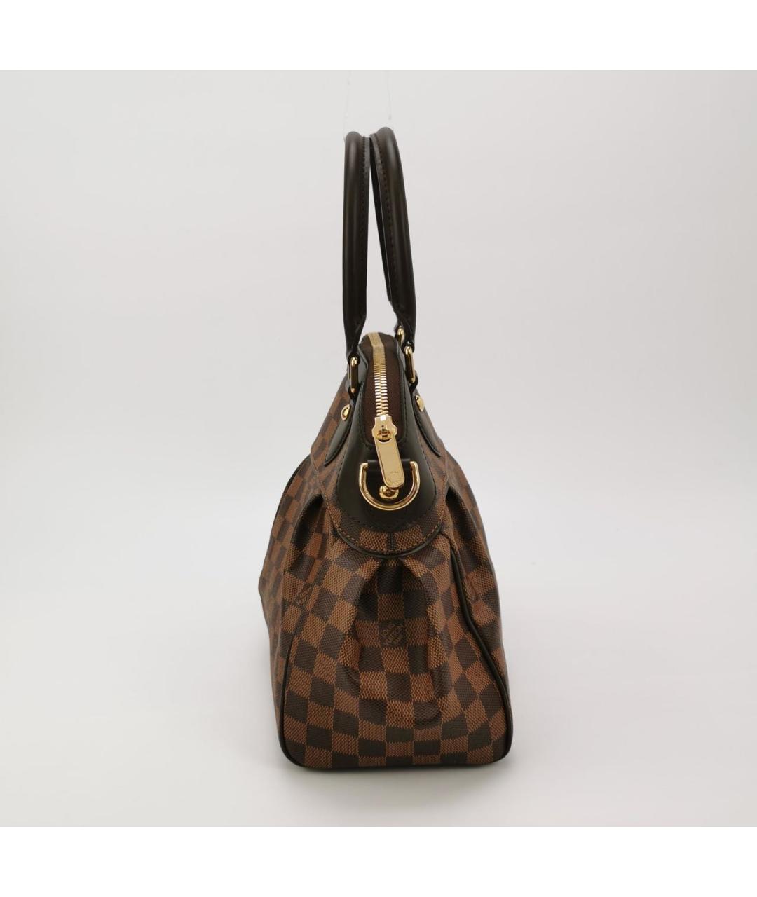 LOUIS VUITTON Коричневая кожаная сумка с короткими ручками, фото 3