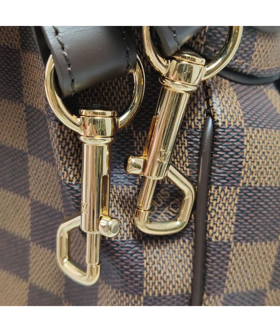 LOUIS VUITTON Коричневая кожаная сумка с короткими ручками, фото 7