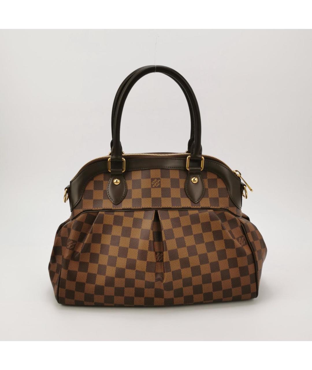 LOUIS VUITTON Коричневая кожаная сумка с короткими ручками, фото 4