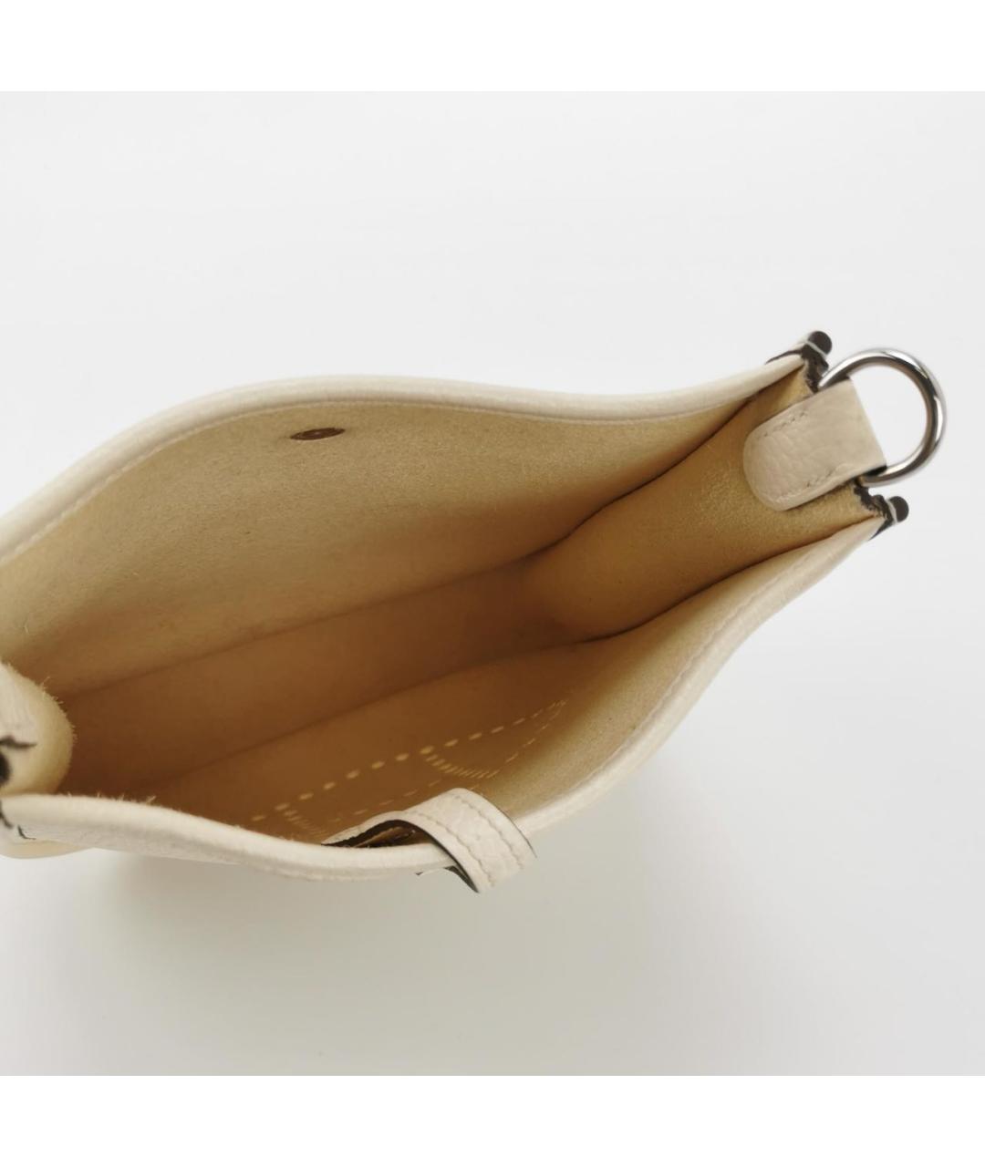 HERMES Бежевая кожаная сумка через плечо, фото 5