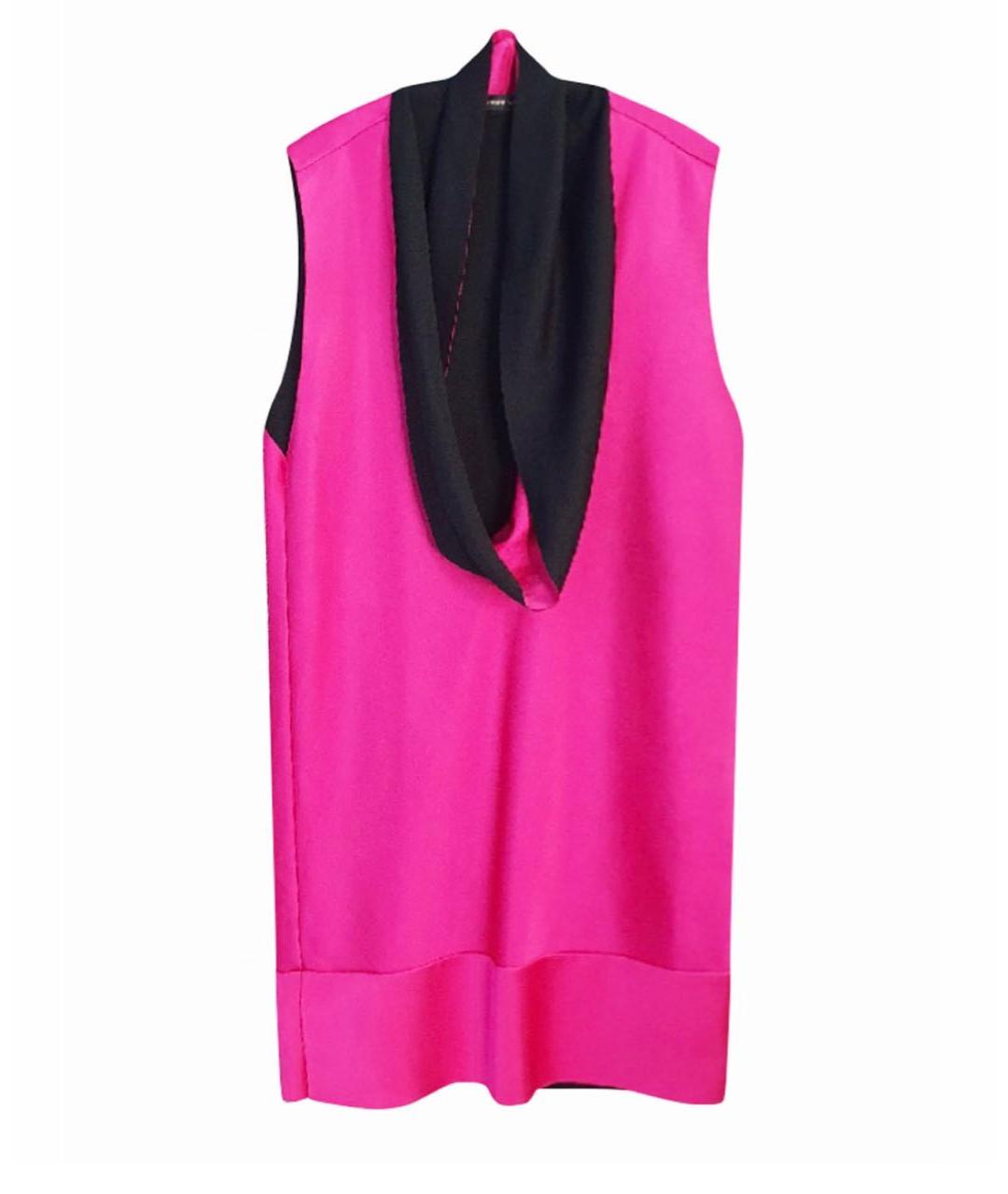BALENCIAGA Фуксия вискозное коктейльное платье, фото 1