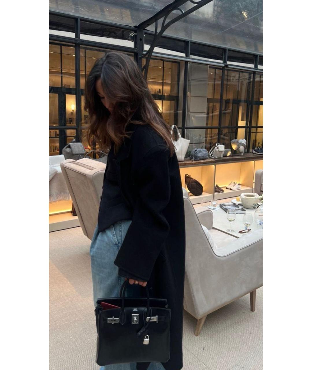 HERMES Черная кожаная сумка с короткими ручками, фото 4