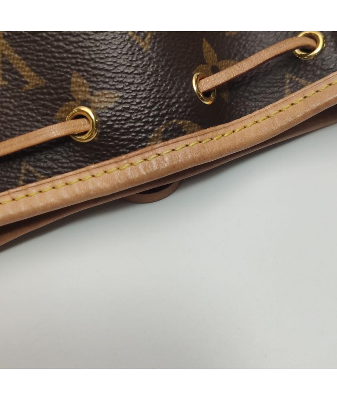 LOUIS VUITTON Коричневая кожаная сумка через плечо, фото 6