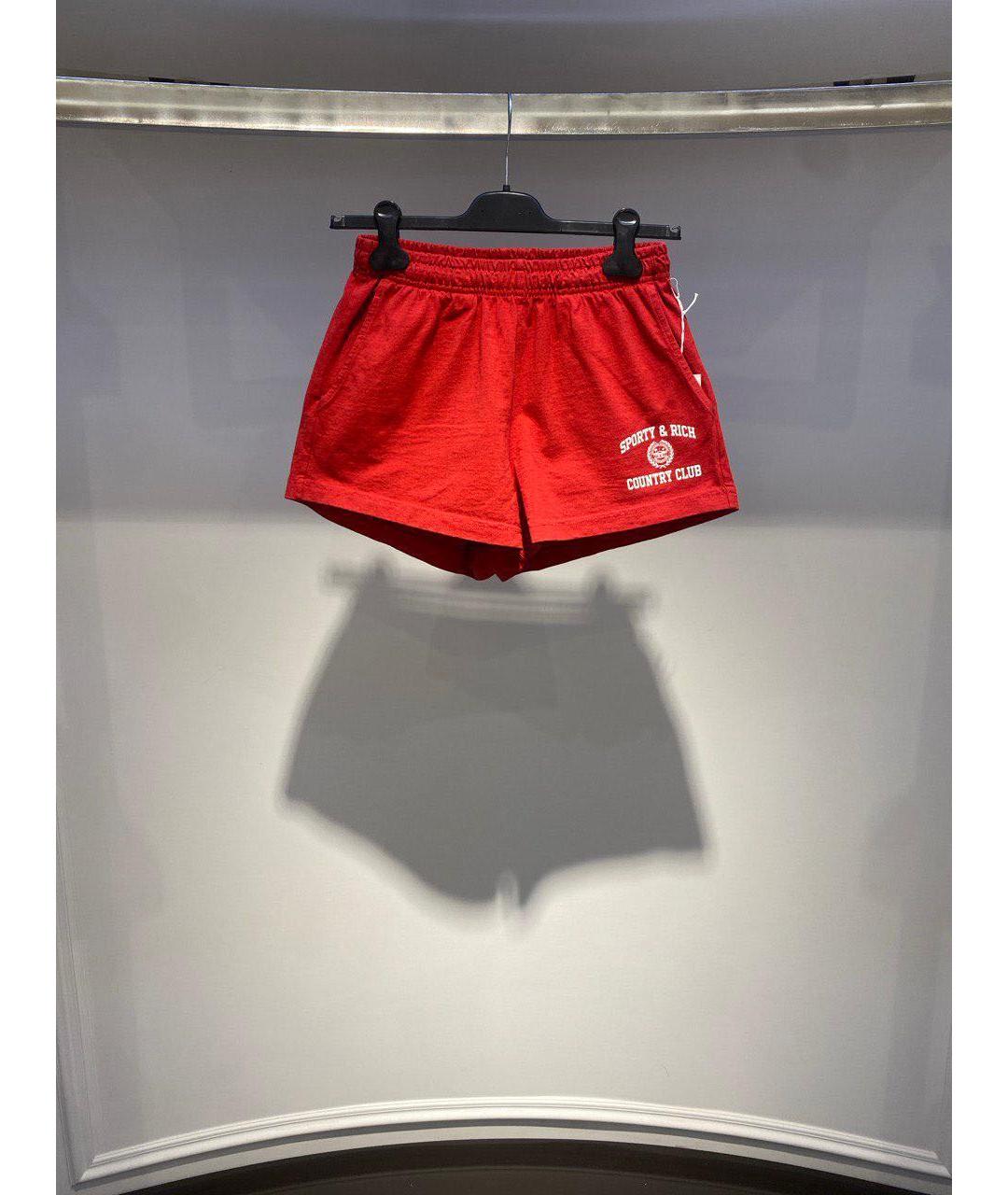 SPORTY AND RICH Красные хлопковые шорты, фото 2