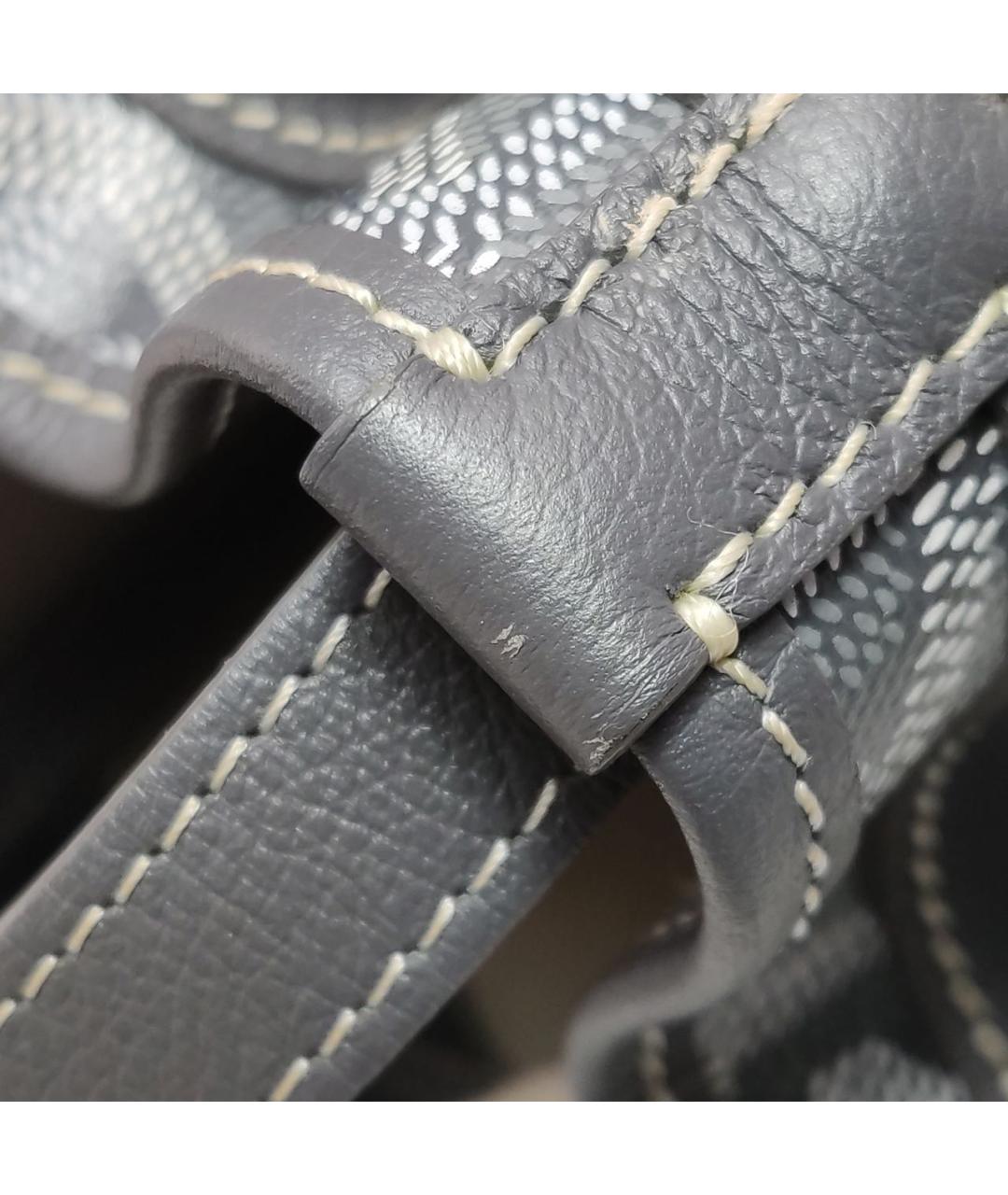 GOYARD Серая кожаная сумка тоут, фото 7