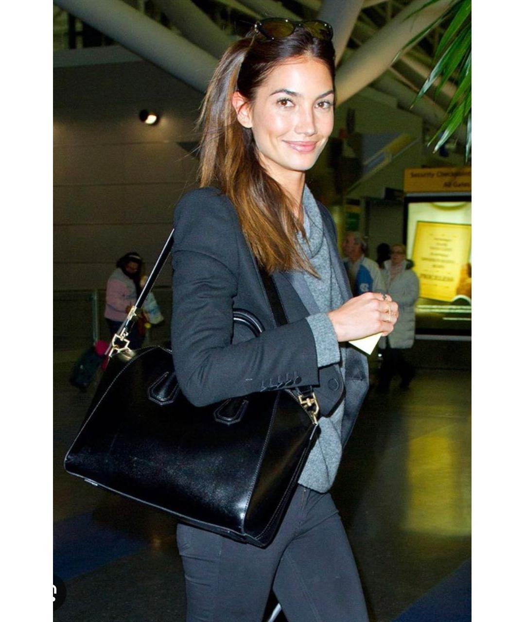 GIVENCHY Черная кожаная сумка тоут, фото 4