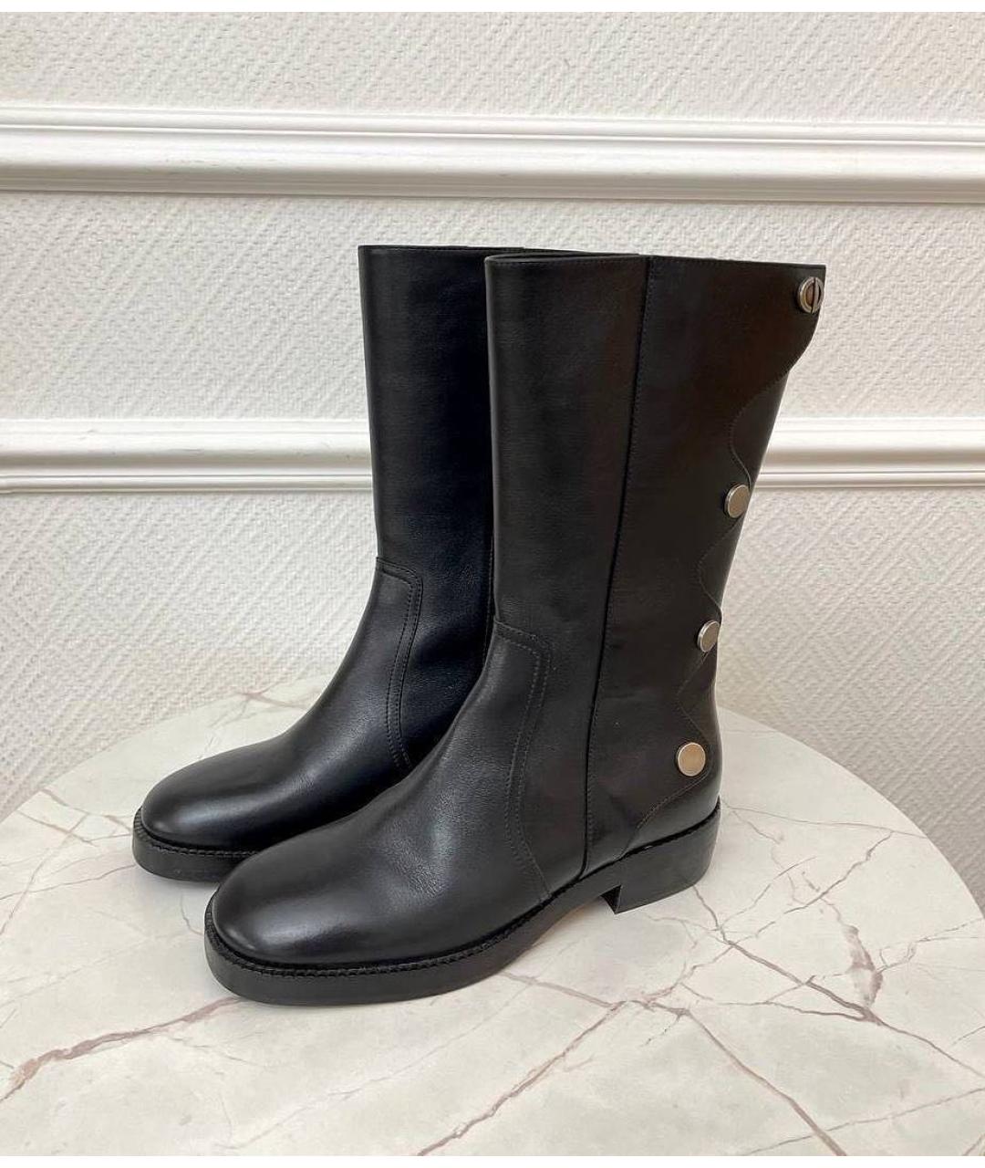 CHRISTIAN DIOR Черные кожаные полусапоги, фото 4