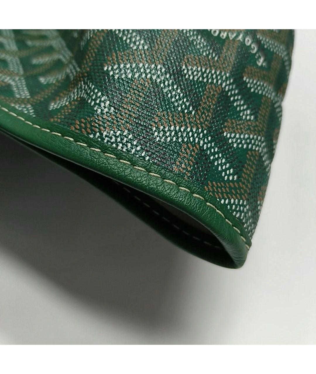 GOYARD Зеленая кожаная сумка тоут, фото 6