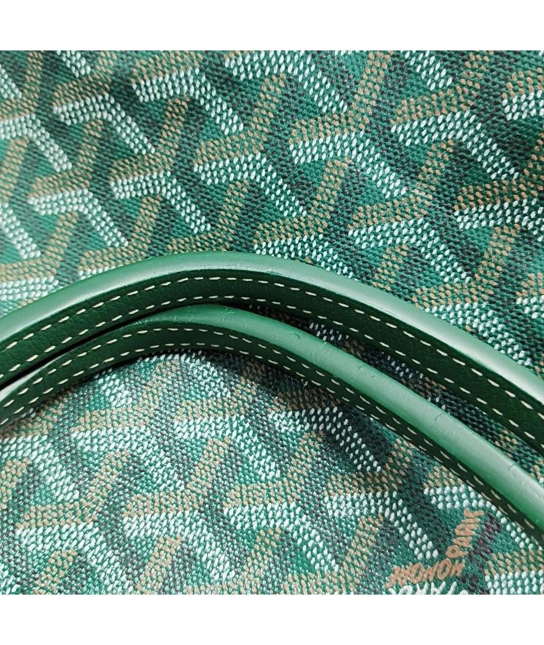 GOYARD Зеленая кожаная сумка тоут, фото 8