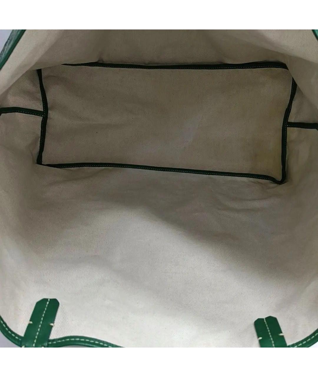 GOYARD Зеленая кожаная сумка тоут, фото 4