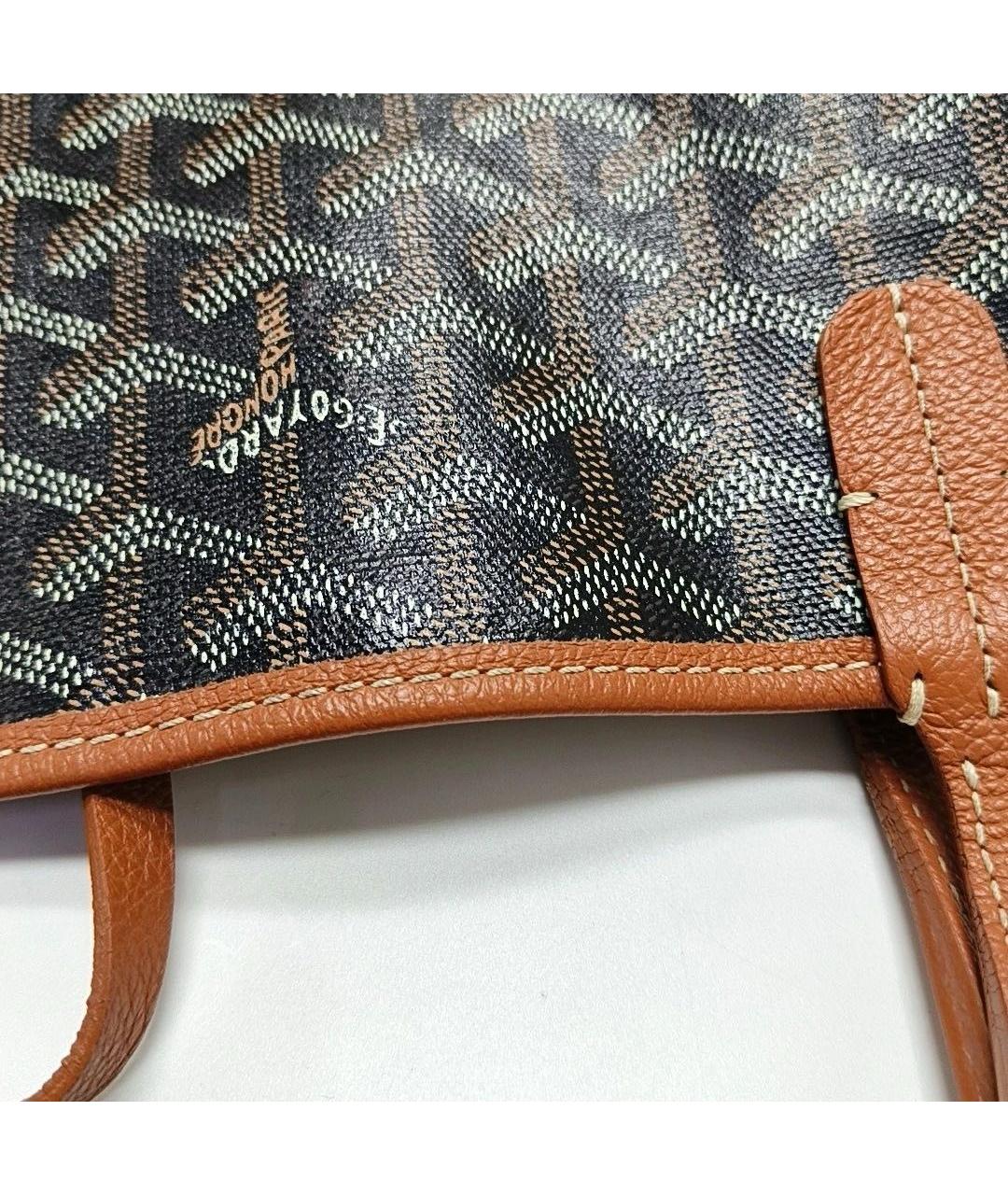 GOYARD Коричневая кожаная сумка тоут, фото 6