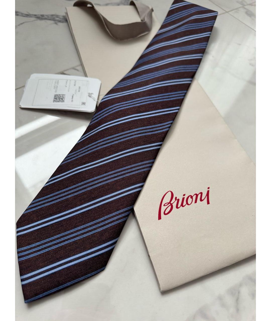 BRIONI Бордовый шелковый галстук, фото 5