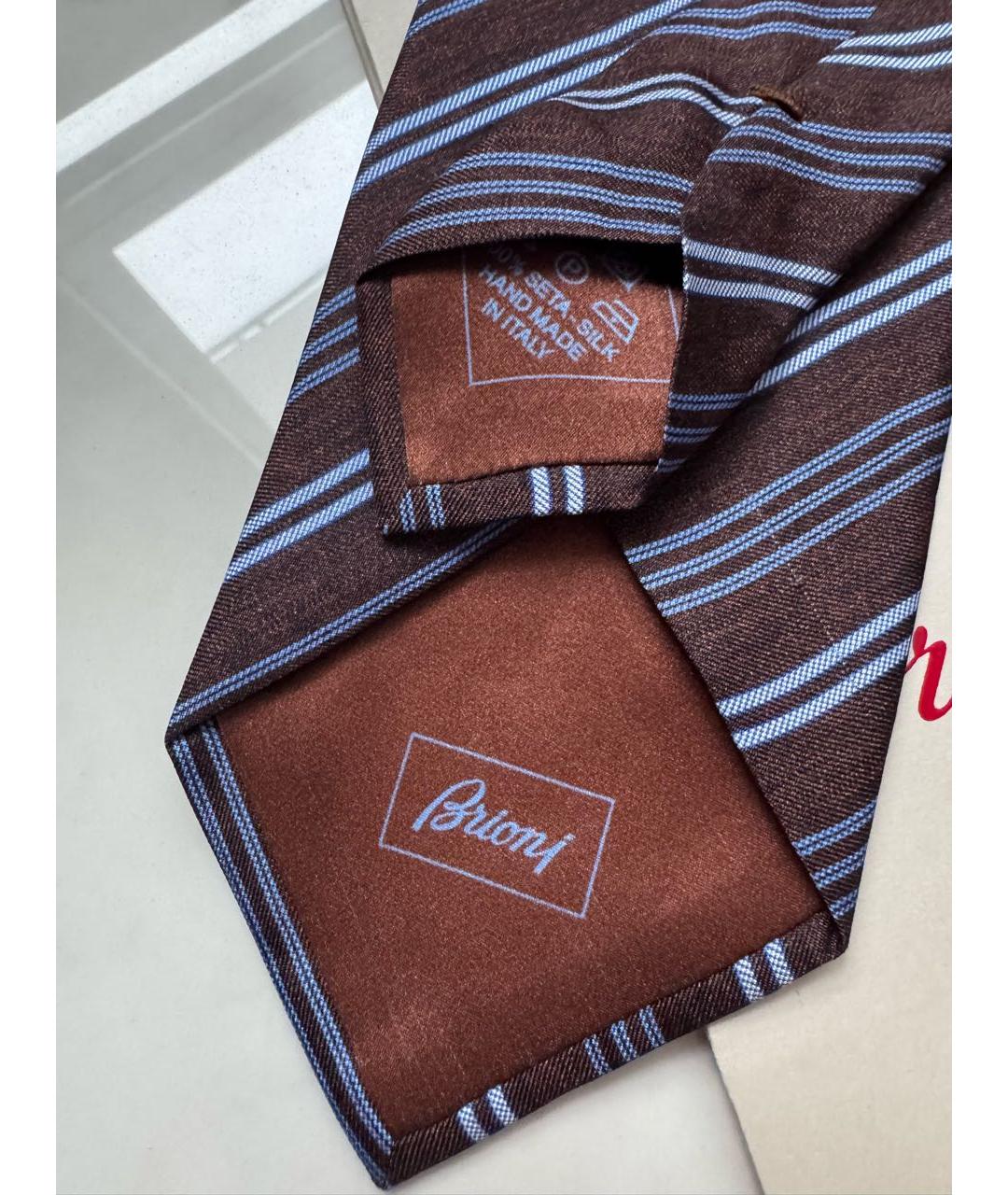 BRIONI Бордовый шелковый галстук, фото 7
