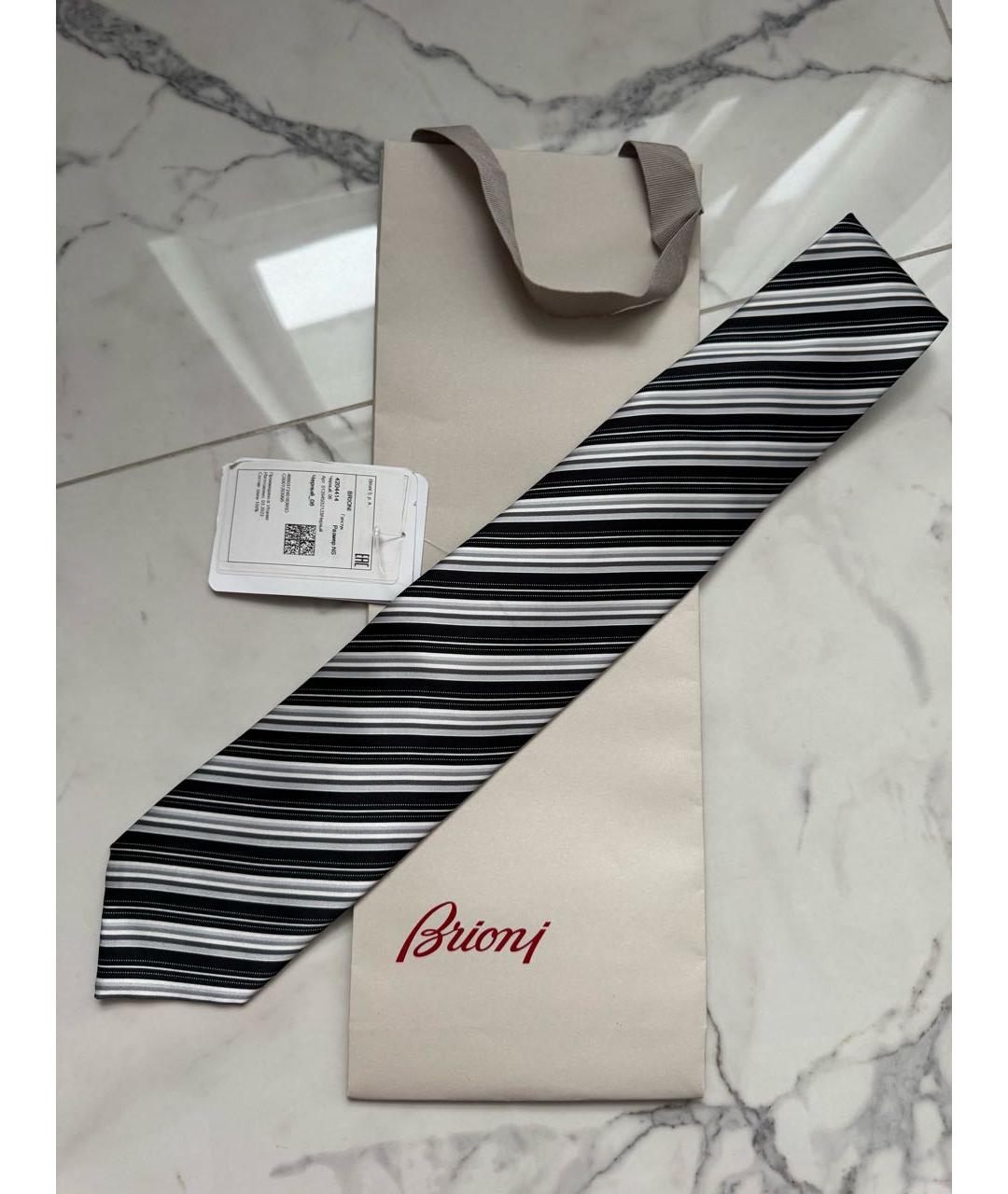 BRIONI Черный шелковый галстук, фото 2