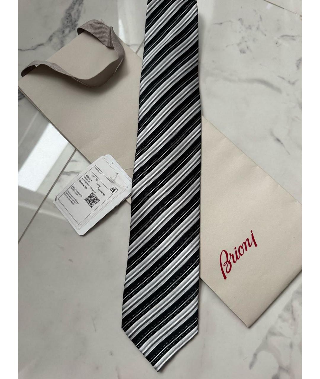 BRIONI Черный шелковый галстук, фото 5