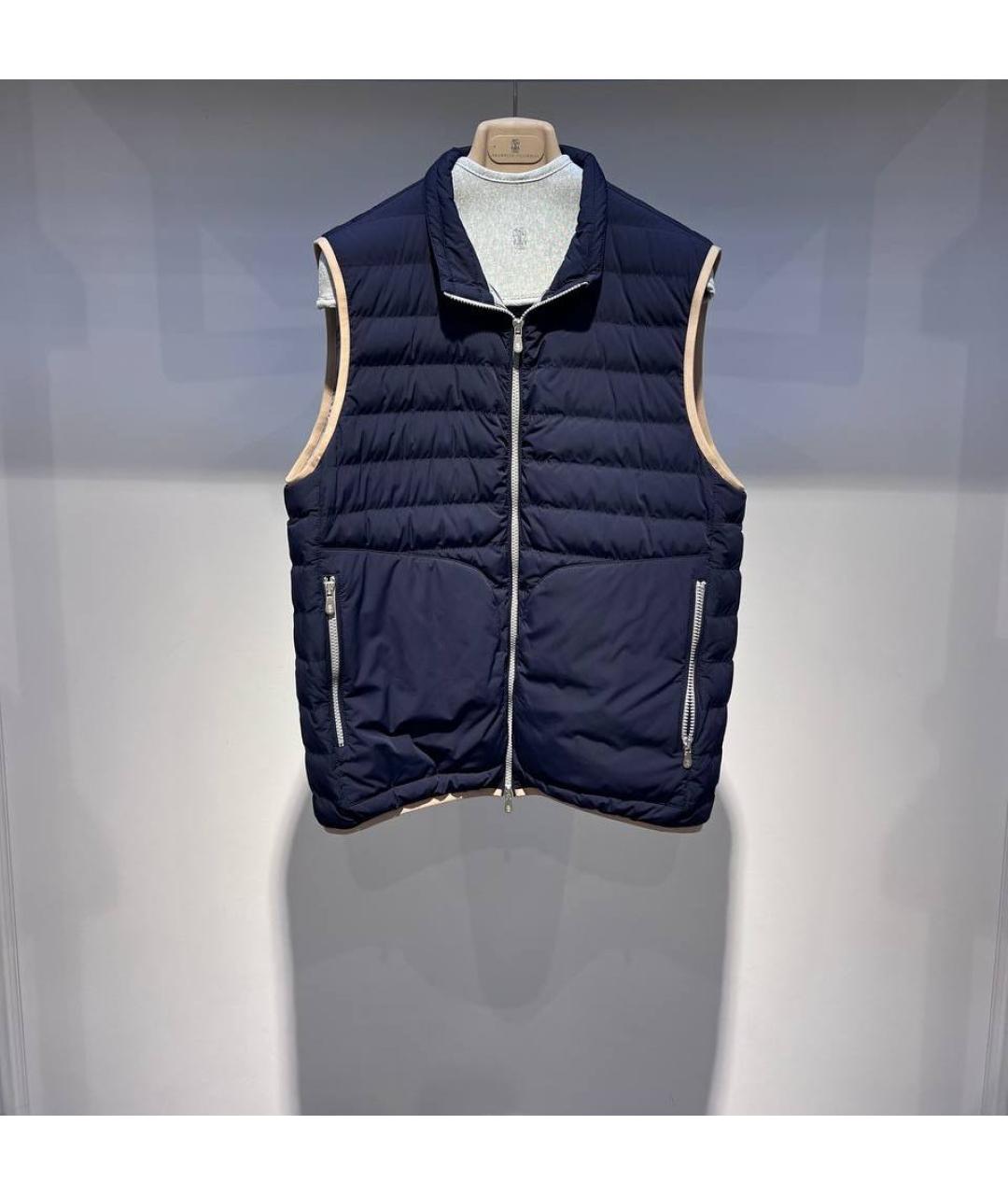 BRUNELLO CUCINELLI Темно-синий полиамидовый жилет, фото 2