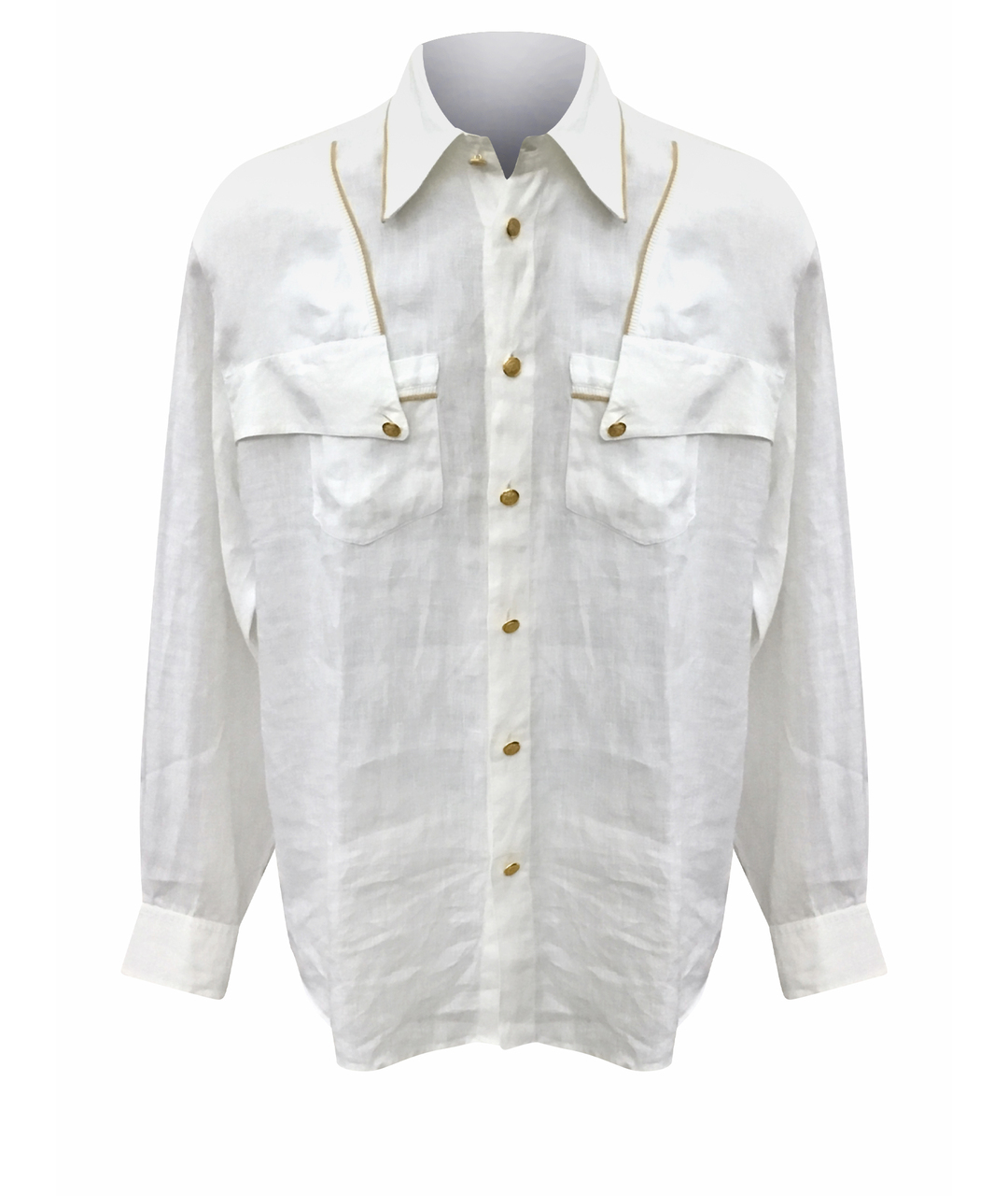 BILANCIONI Белая льняная кэжуал рубашка, фото 1