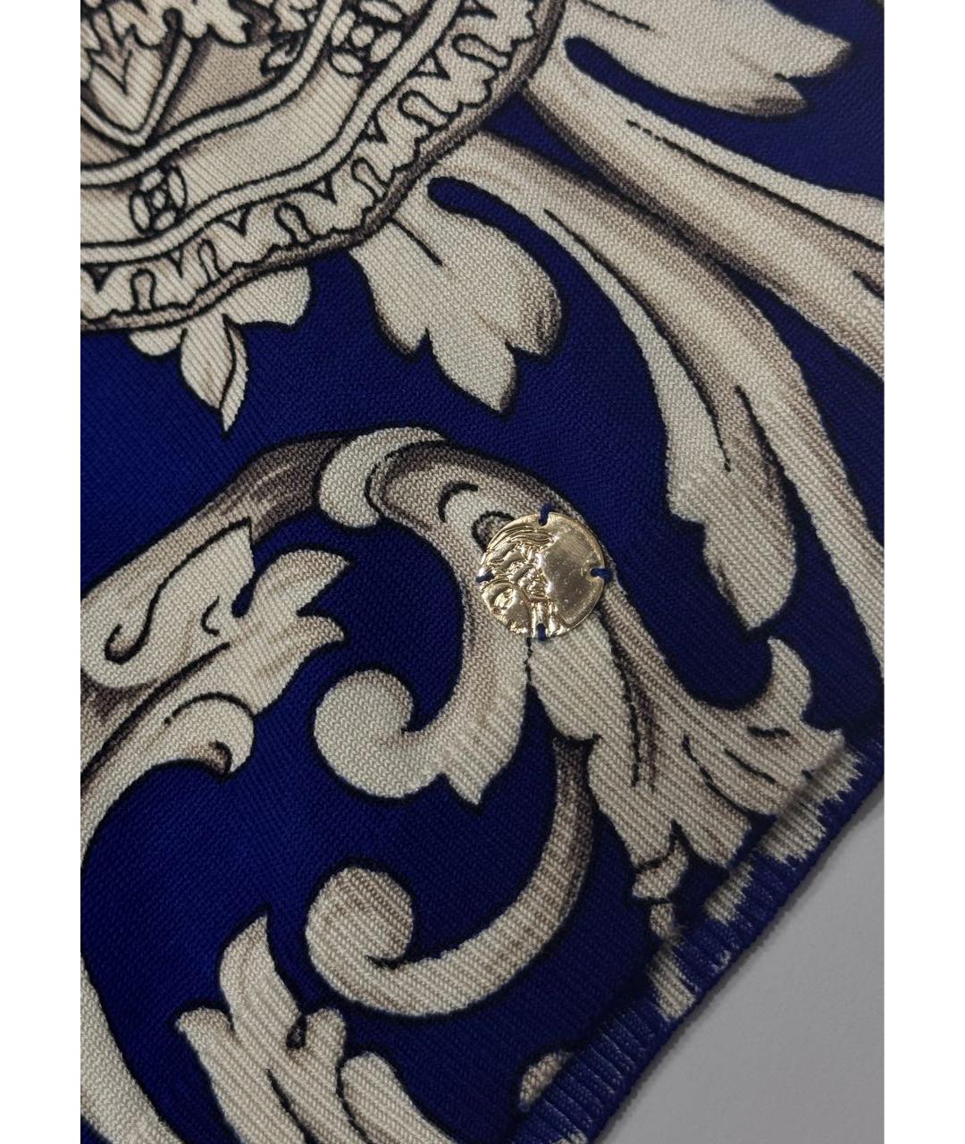VERSACE COLLECTION Синяя шелковая футболка, фото 5