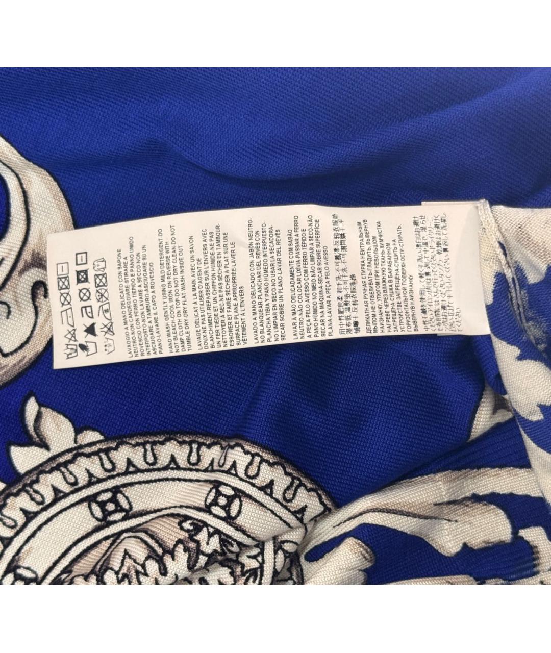 VERSACE COLLECTION Синяя шелковая футболка, фото 6