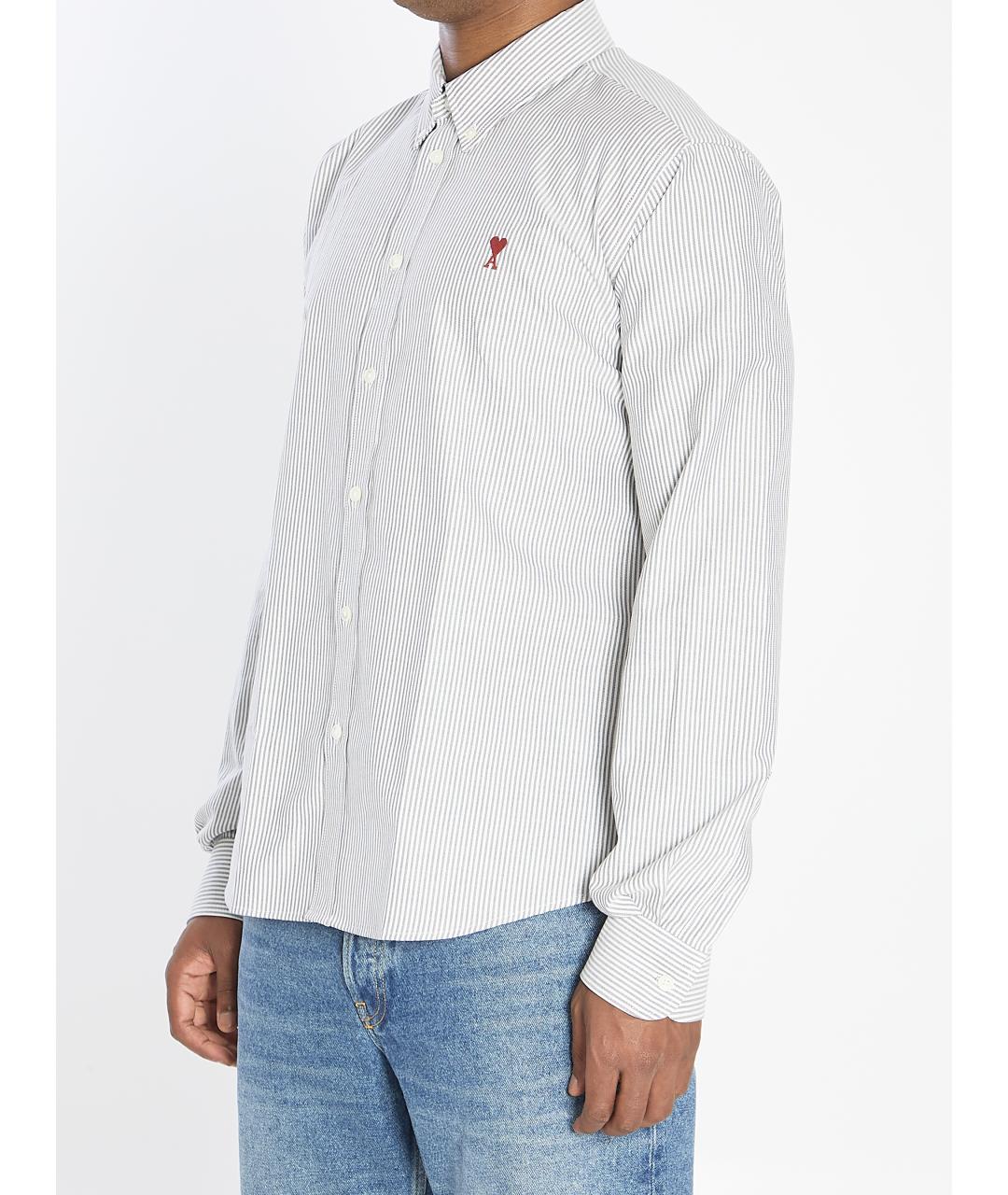 Ami Paris Белая хлопковая кэжуал рубашка, фото 3