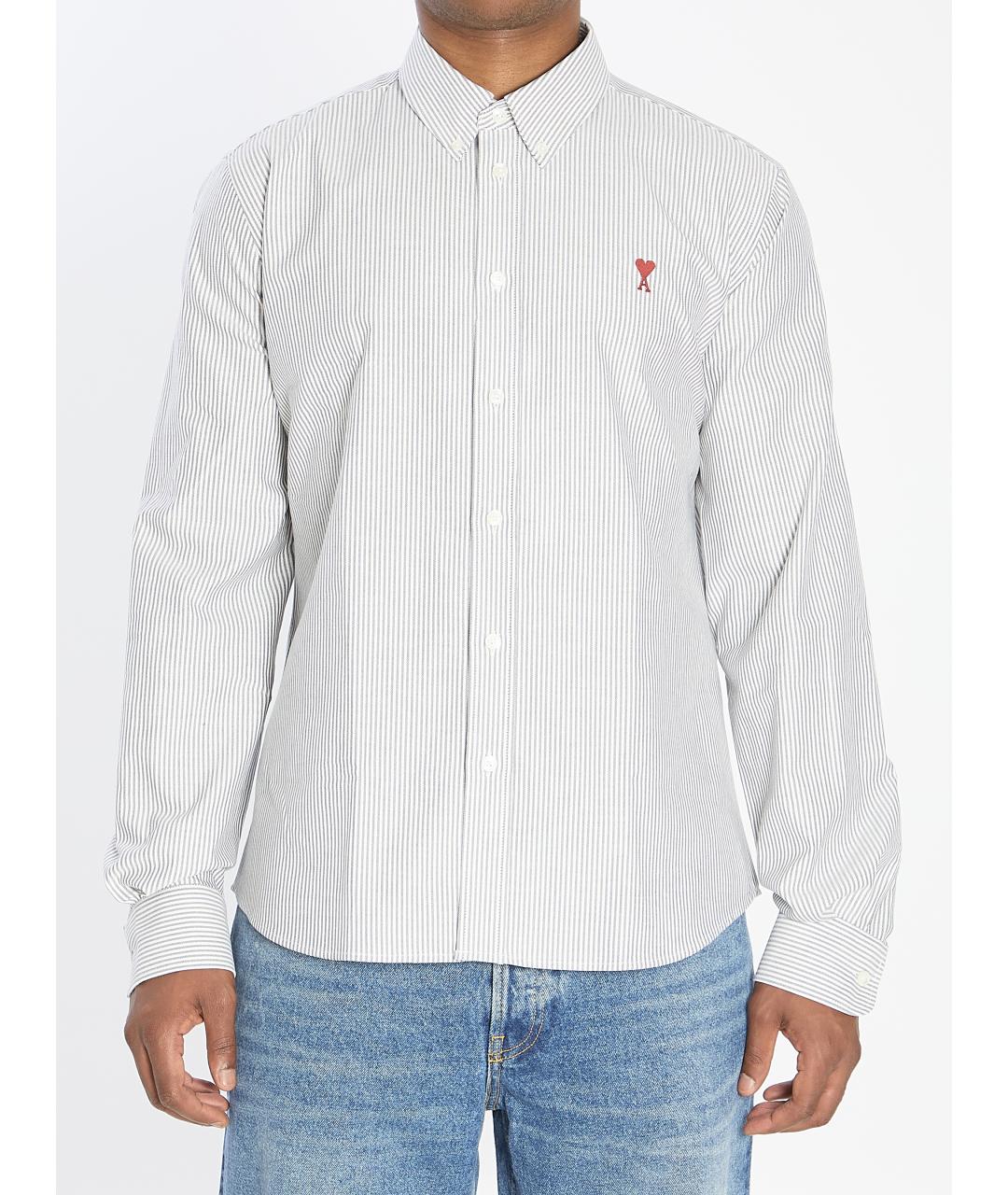 Ami Paris Белая хлопковая кэжуал рубашка, фото 2