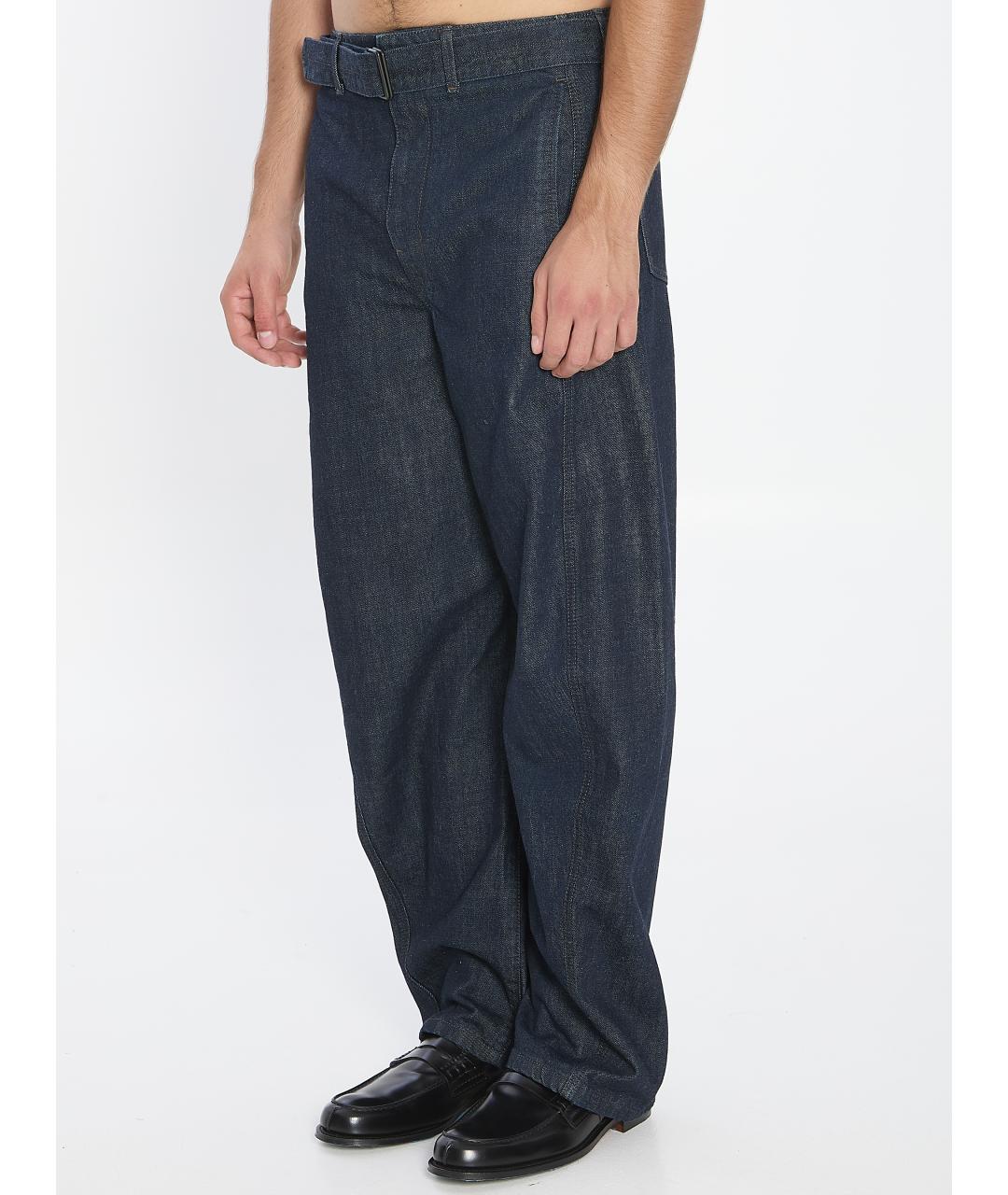 LEMAIRE Темно-синие хлопковые прямые джинсы, фото 3