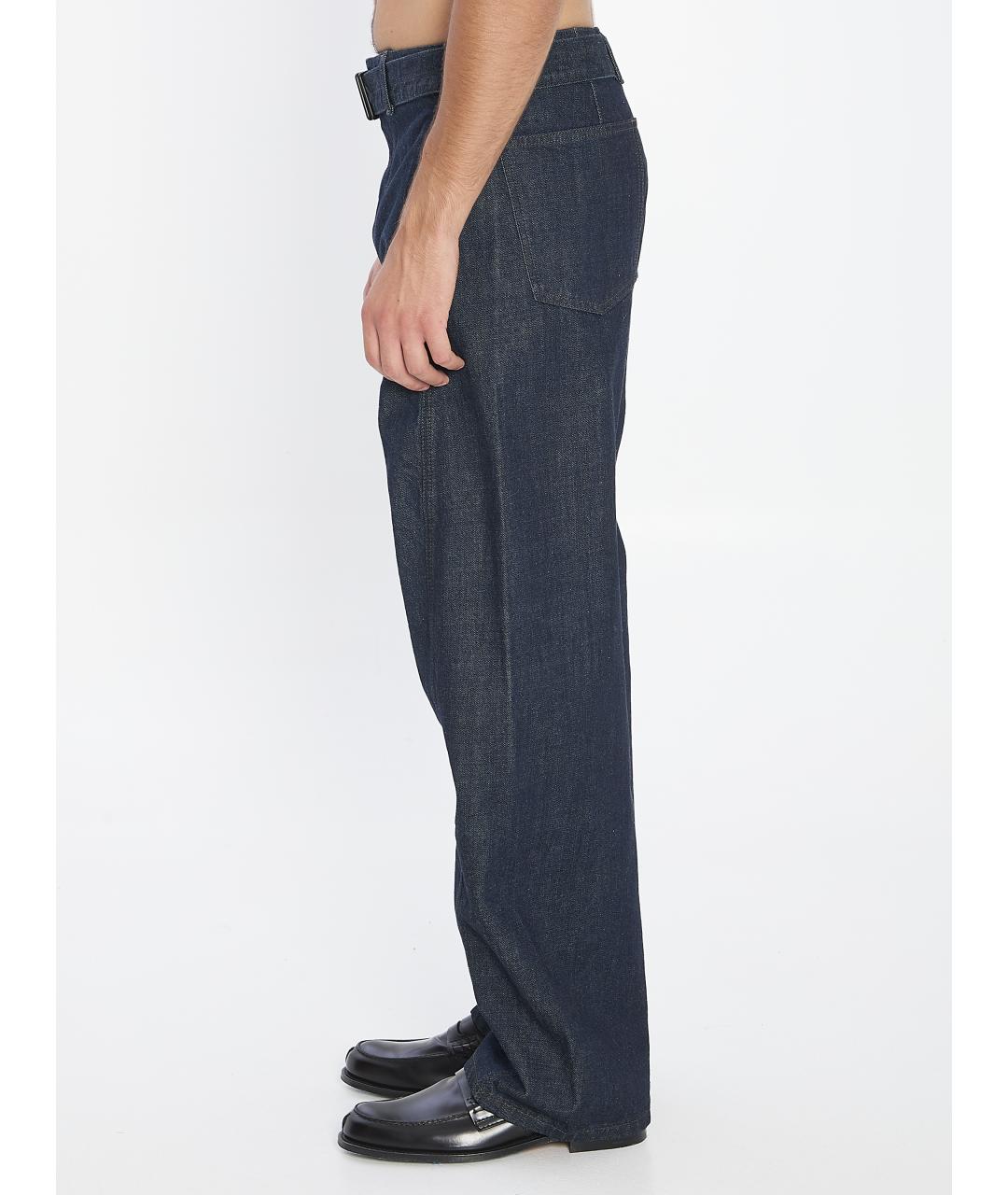 LEMAIRE Темно-синие хлопковые прямые джинсы, фото 4