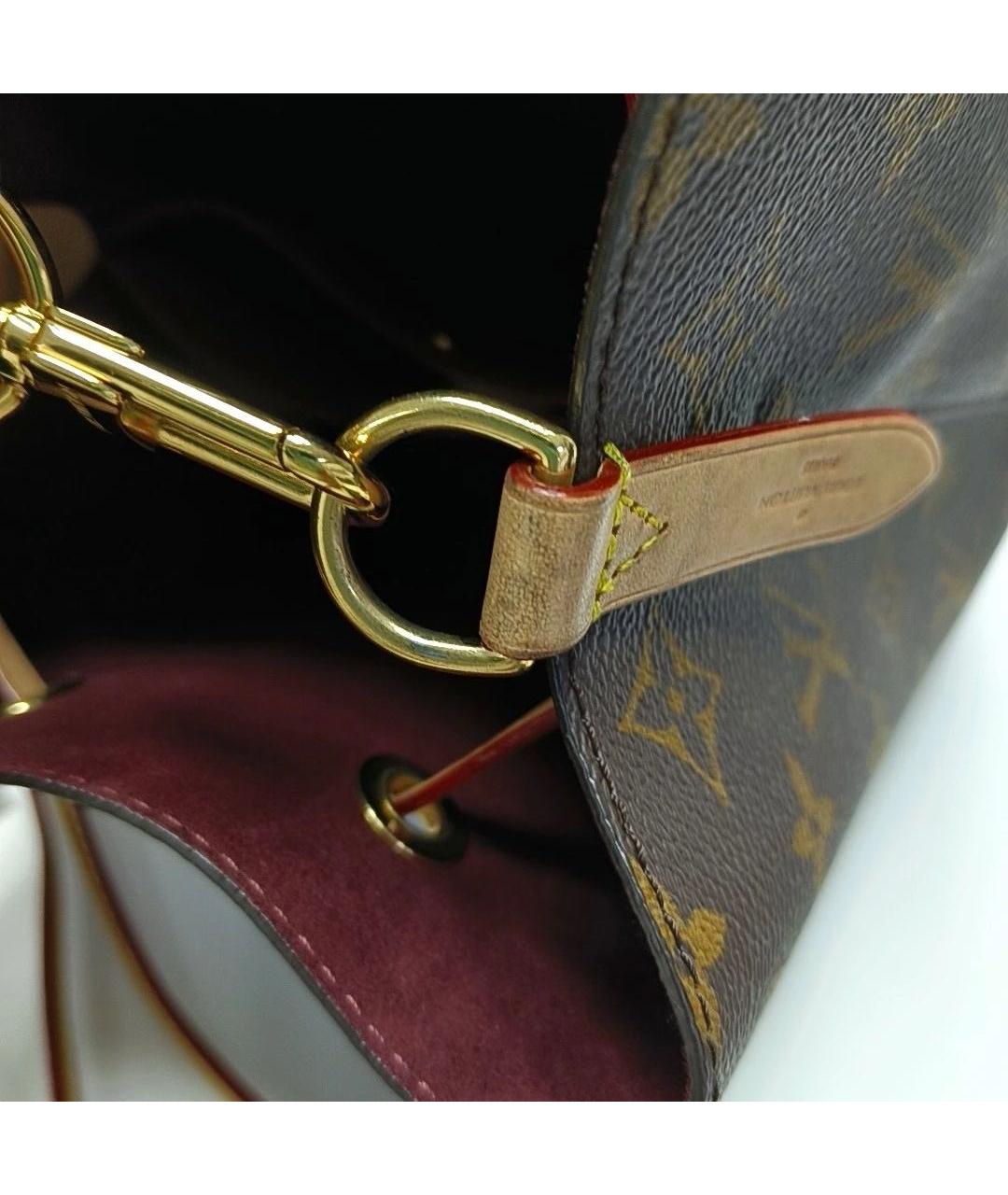 LOUIS VUITTON Коричневая кожаная сумка тоут, фото 6