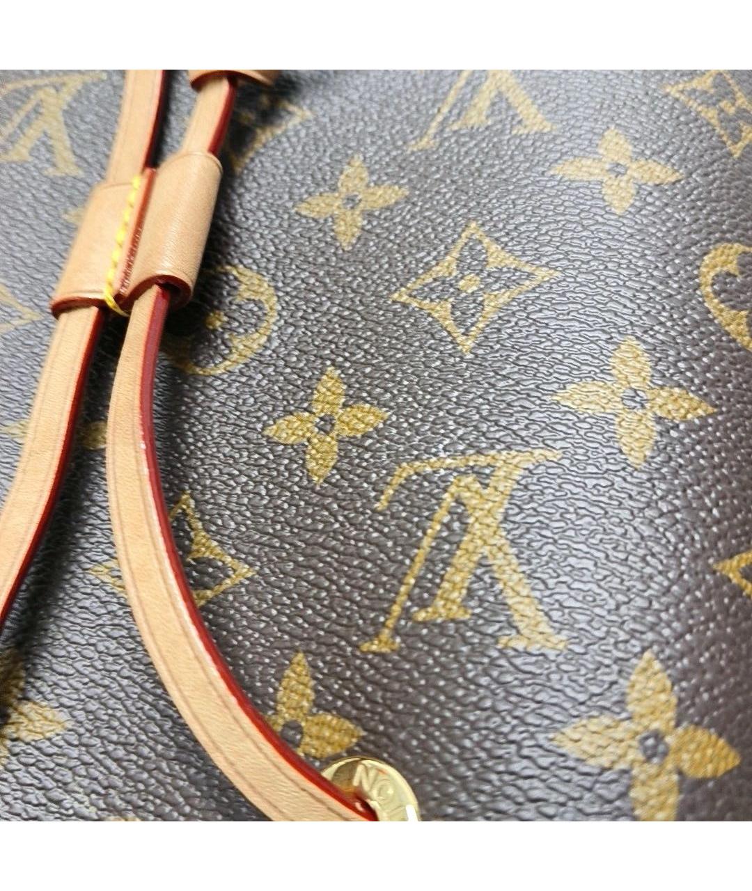 LOUIS VUITTON Коричневая кожаная сумка тоут, фото 5