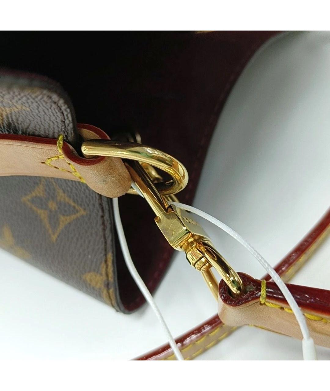 LOUIS VUITTON Коричневая кожаная сумка тоут, фото 8