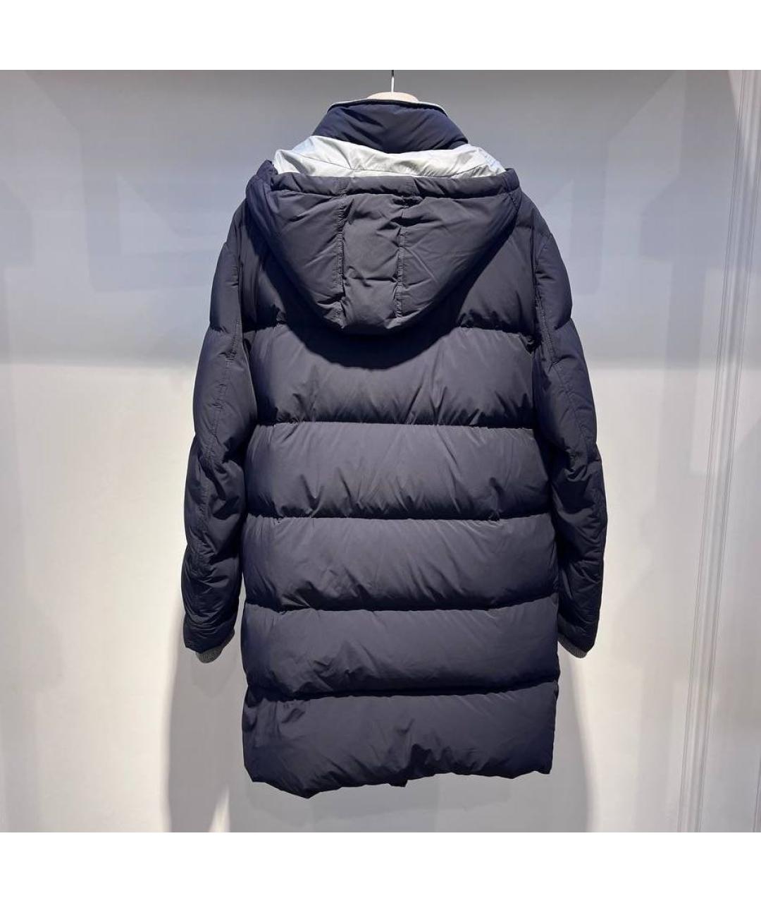 BRUNELLO CUCINELLI Темно-синий полиамидовый пуховик, фото 3