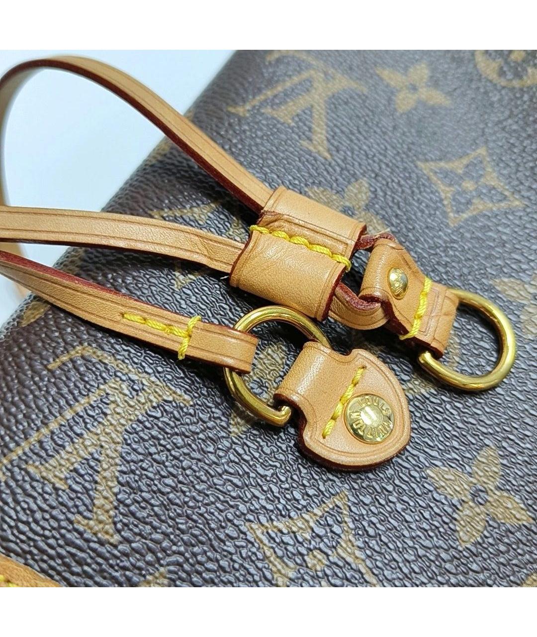 LOUIS VUITTON Коричневая кожаная сумка тоут, фото 7