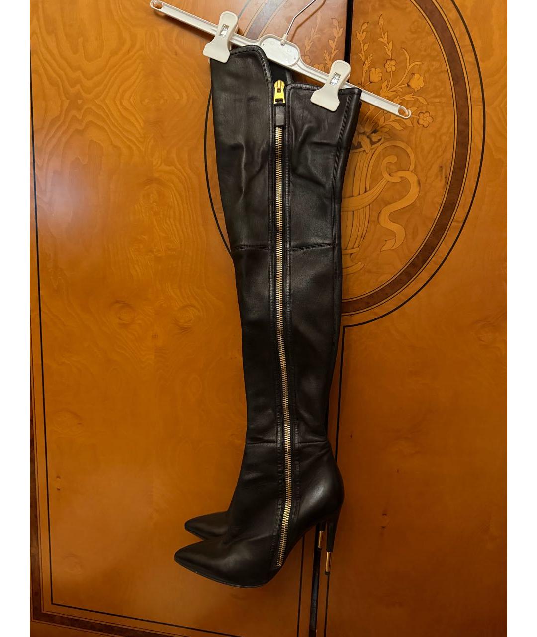 TOM FORD Черные кожаные ботфорты, фото 3