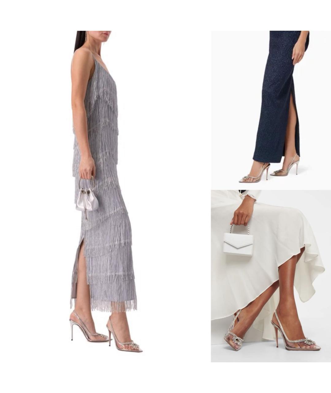 AQUAZZURA Серебряные кожаные туфли, фото 8