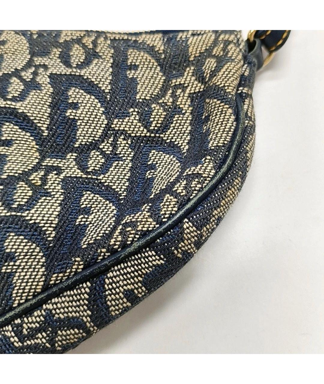 CHRISTIAN DIOR Синяя кожаная сумка с короткими ручками, фото 7