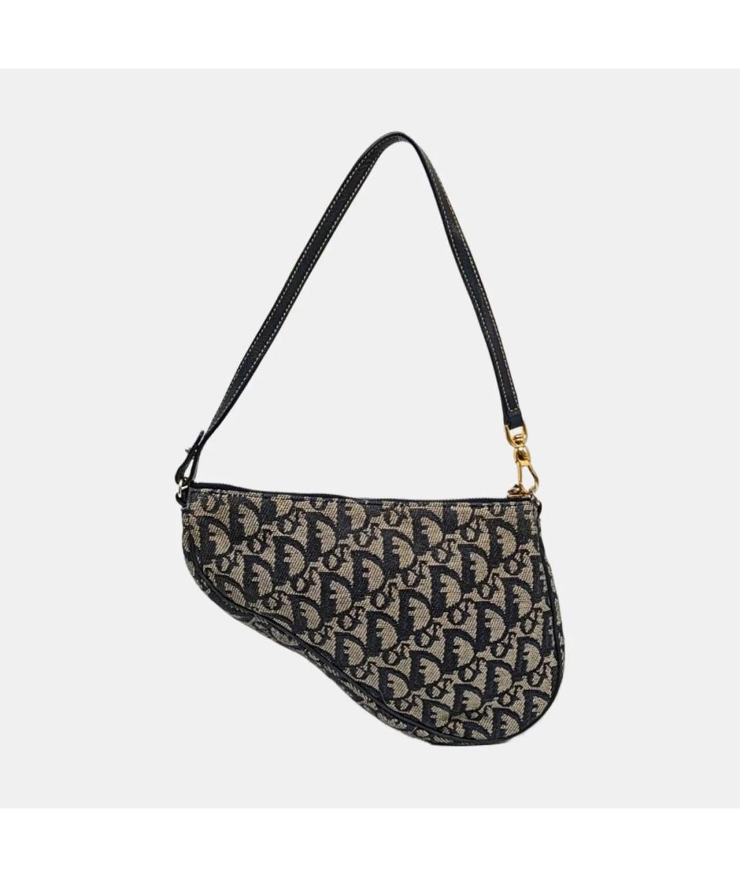 CHRISTIAN DIOR Синяя кожаная сумка с короткими ручками, фото 4