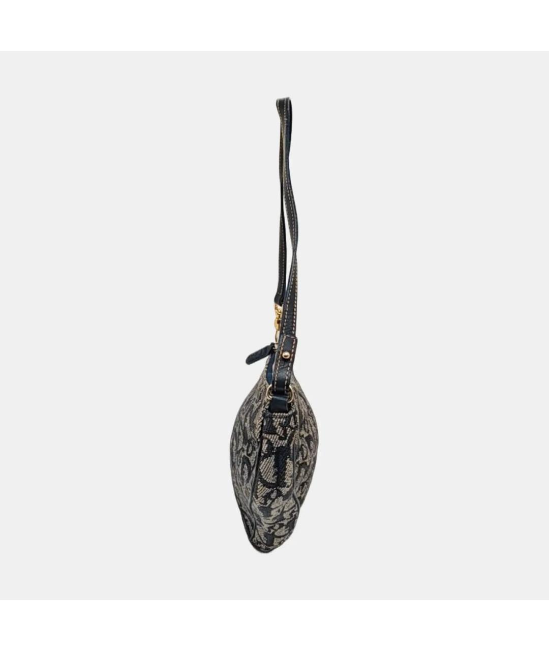 CHRISTIAN DIOR Синяя кожаная сумка с короткими ручками, фото 2