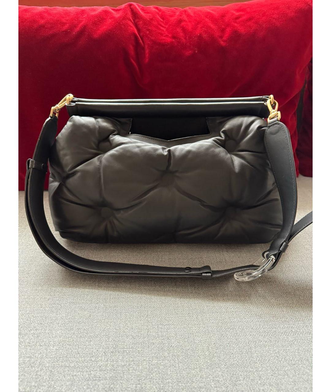 MAISON MARGIELA Черная кожаная сумка через плечо, фото 3