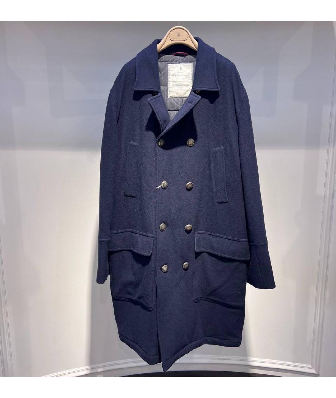 BRUNELLO CUCINELLI Темно-синее пальто, фото 3