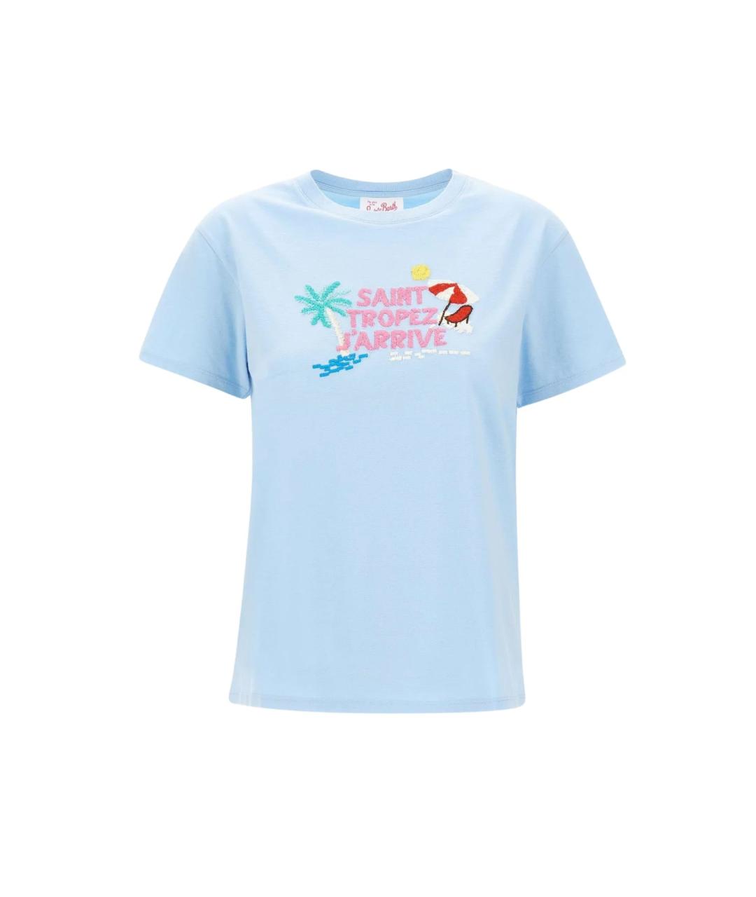 MC2 SAINT BARTH Голубая хлопковая футболка, фото 1