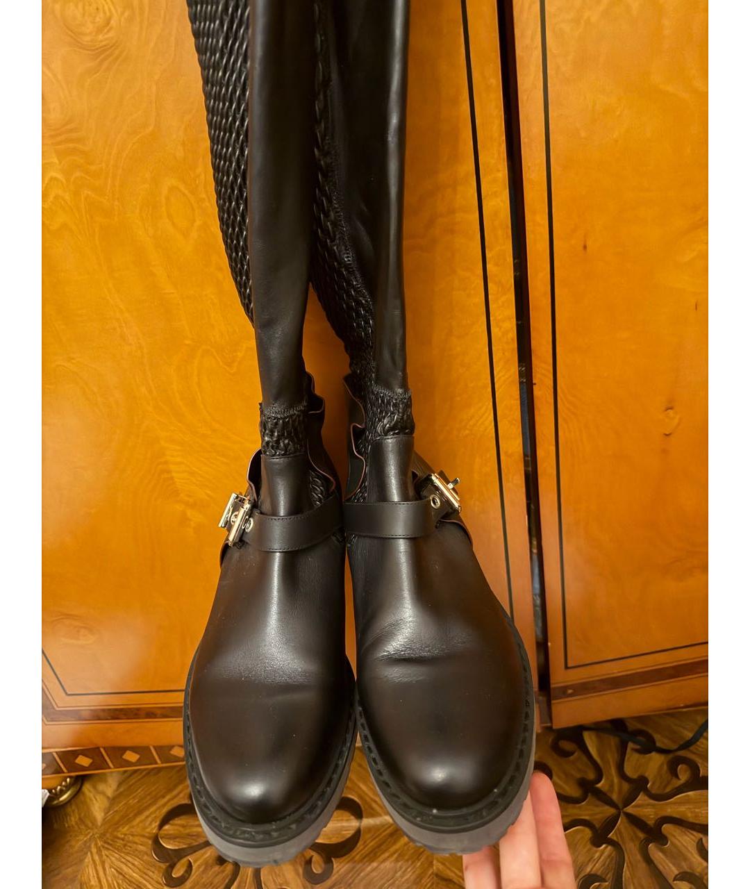 FENDI Черные кожаные ботфорты, фото 2