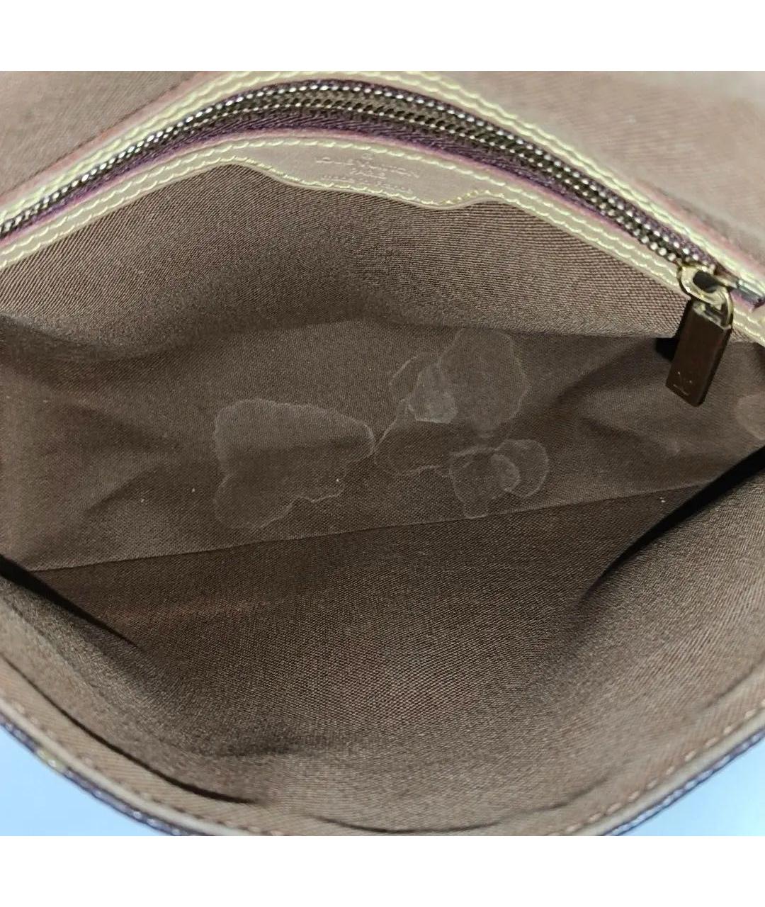 LOUIS VUITTON Коричневая кожаная сумка с короткими ручками, фото 5