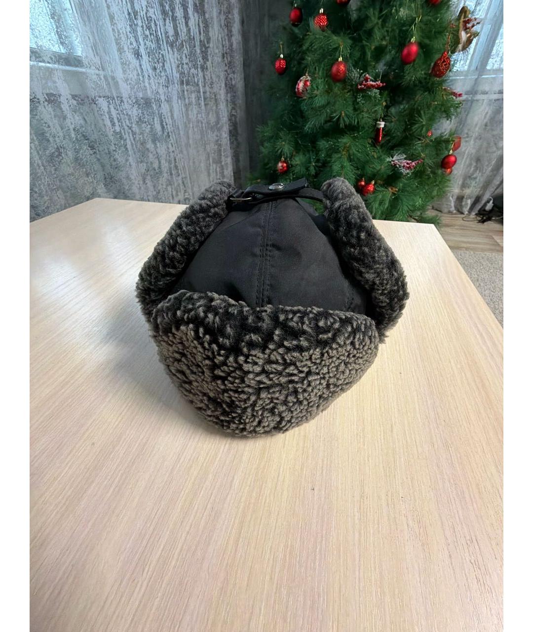 PRADA Черная синтетическая шапка, фото 4