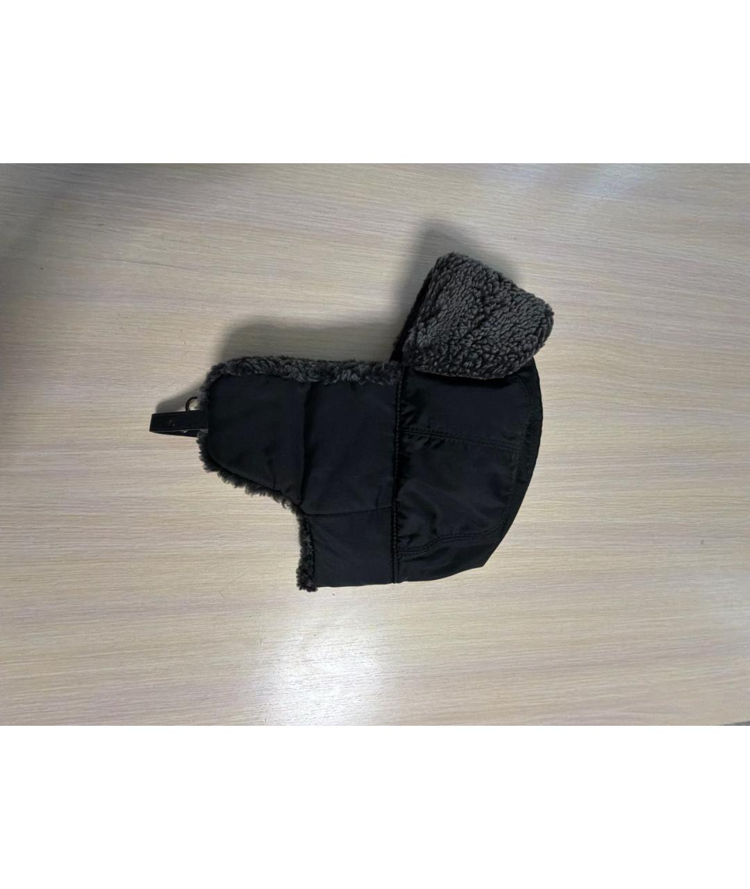 PRADA Черная синтетическая шапка, фото 2