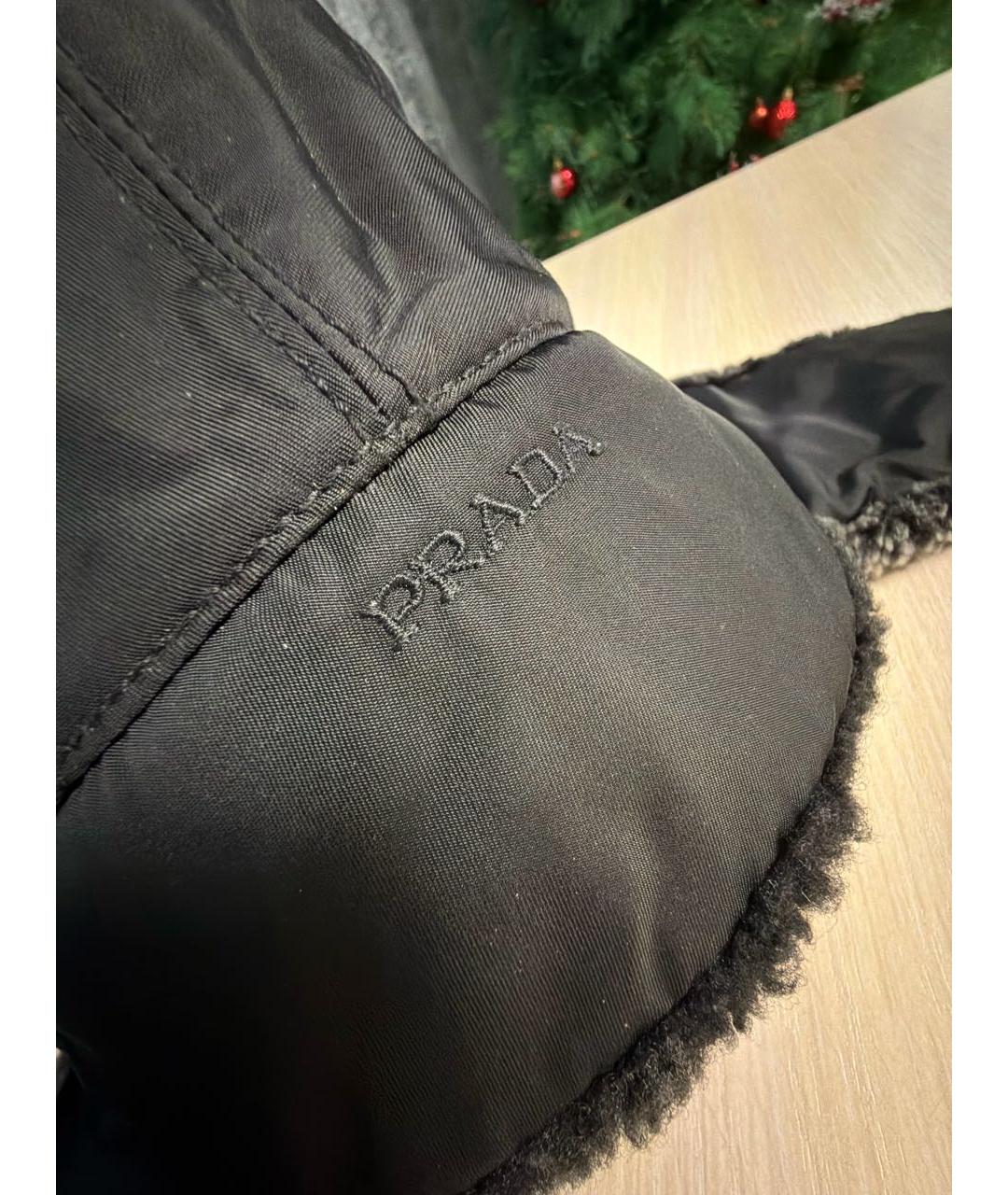 PRADA Черная синтетическая шапка, фото 3