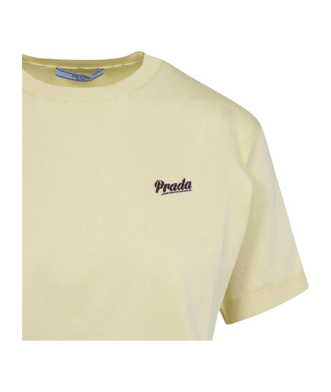 PRADA Бежевая шелковая футболка, фото 3