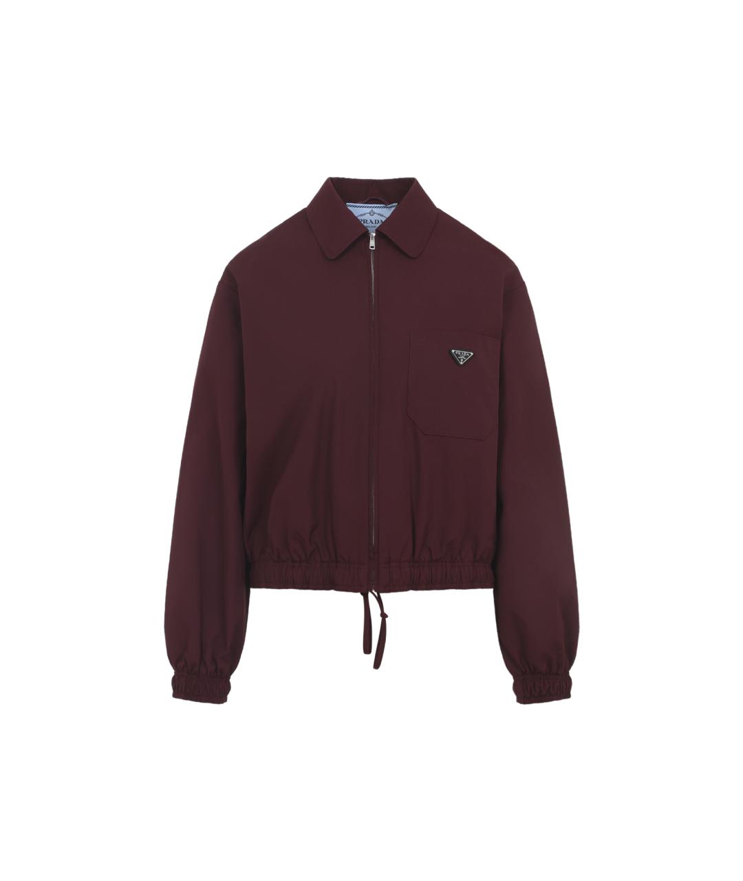 PRADA Бордовая полиэстеровая куртка, фото 1