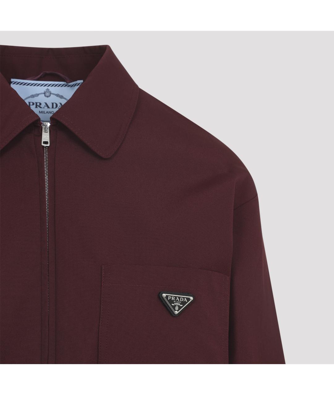 PRADA Бордовая полиэстеровая куртка, фото 4