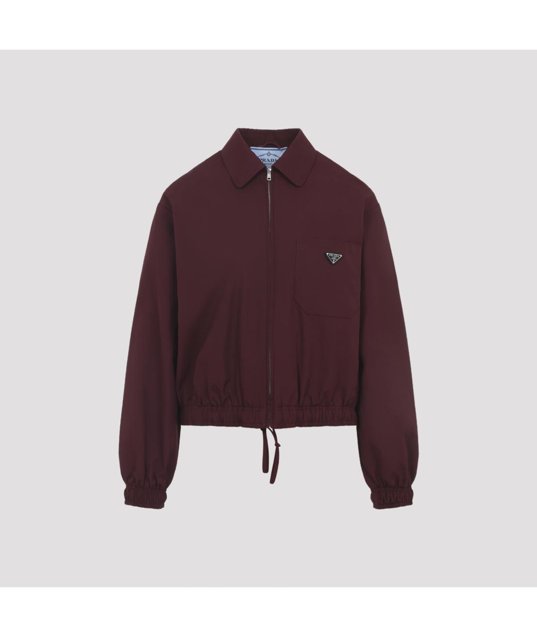 PRADA Бордовая полиэстеровая куртка, фото 2