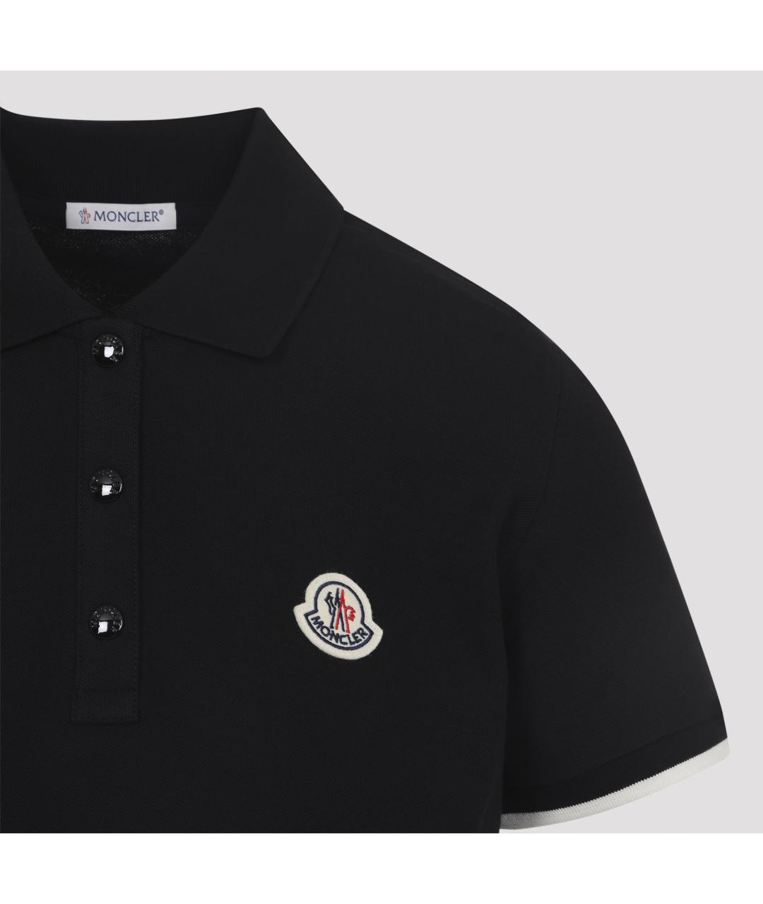MONCLER Черная хлопковая футболка, фото 3